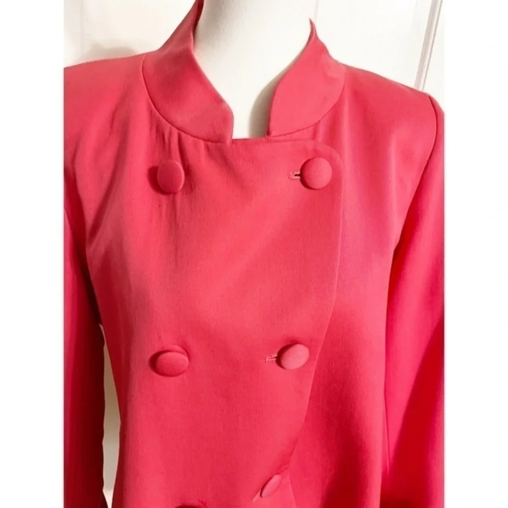 Christian Dior Vintage Double Breasted Pink Blazer With Shoulder Pads Sz 12